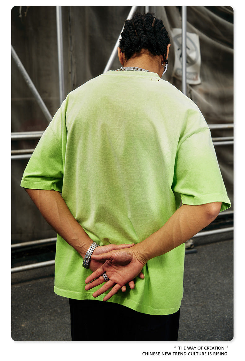 Washed Gradient Oversize Short Sleeve T-Shirt WN6070