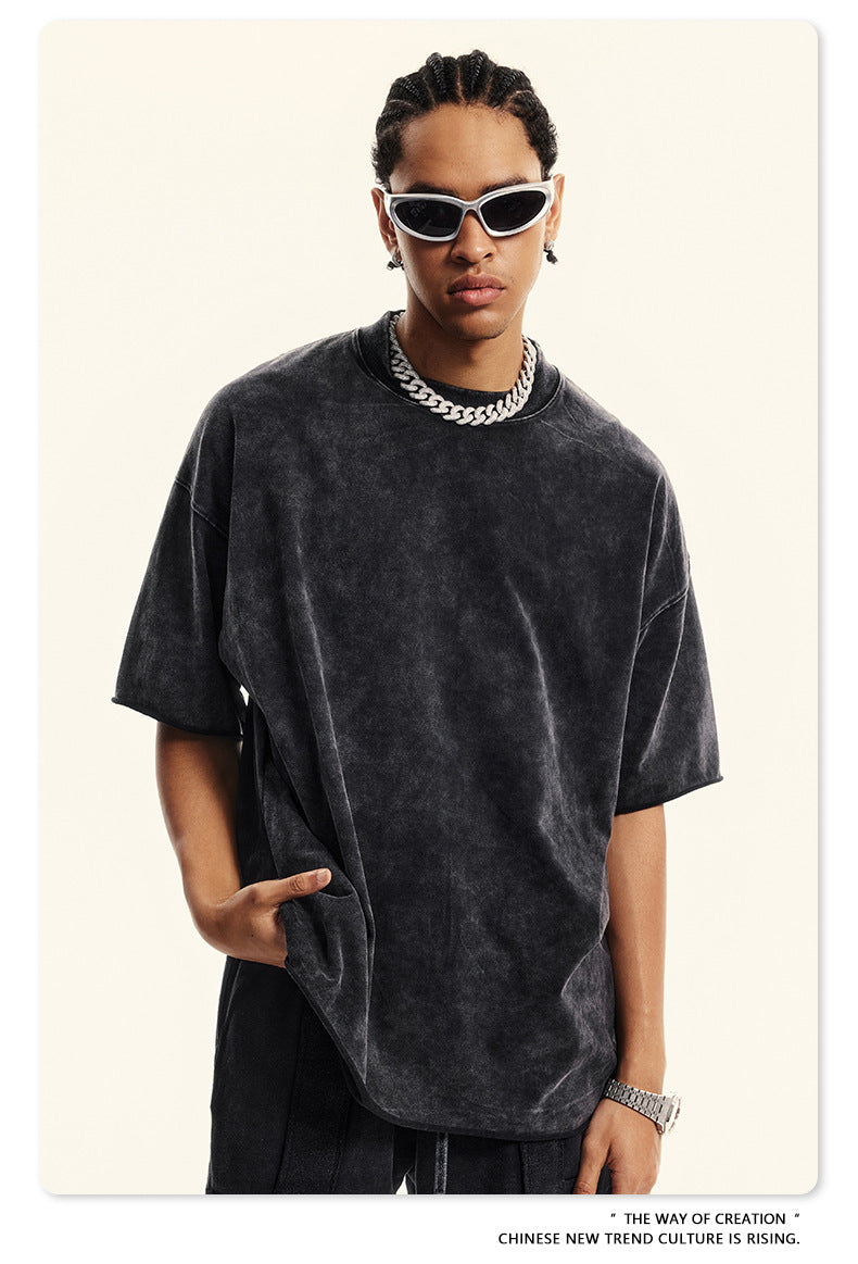 Washed Oversize Short-sleeve T-shirt WN6367