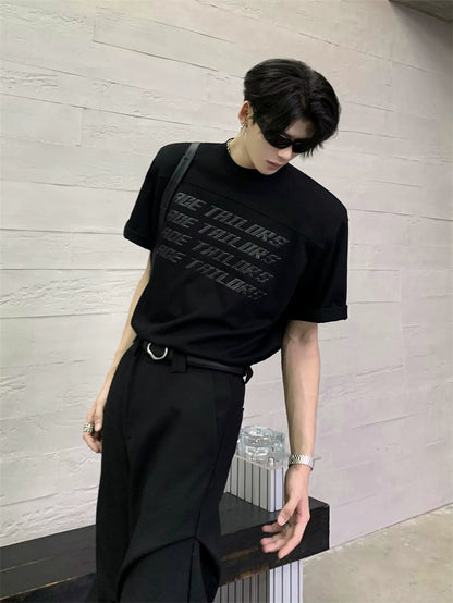 3D Paste Print Washed Short Sleeve T-Shirt WN20048