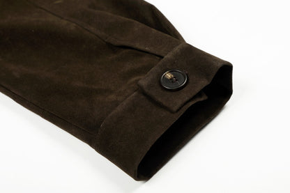 Suede Stand Neck Zipper Jacket WN27872