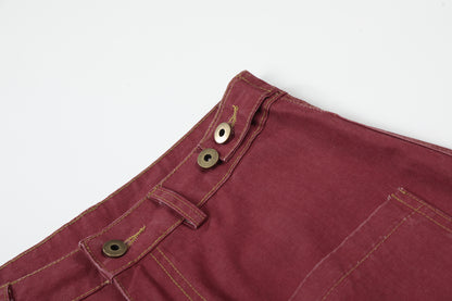 Washed Paint Studs Wide Leg Pants WN25542