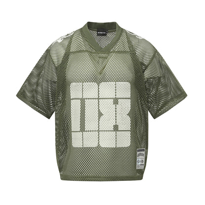 Mesh Number Print Short Sleeve T-Shirt WN25553
