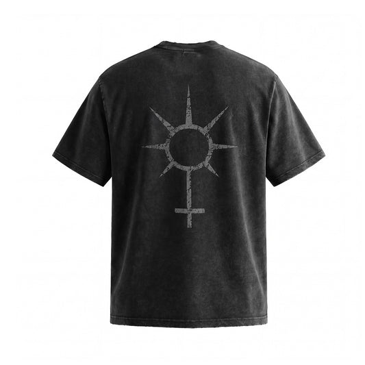 Fade Washed Skull Number Print Short Sleeve T-Shirt WN25769