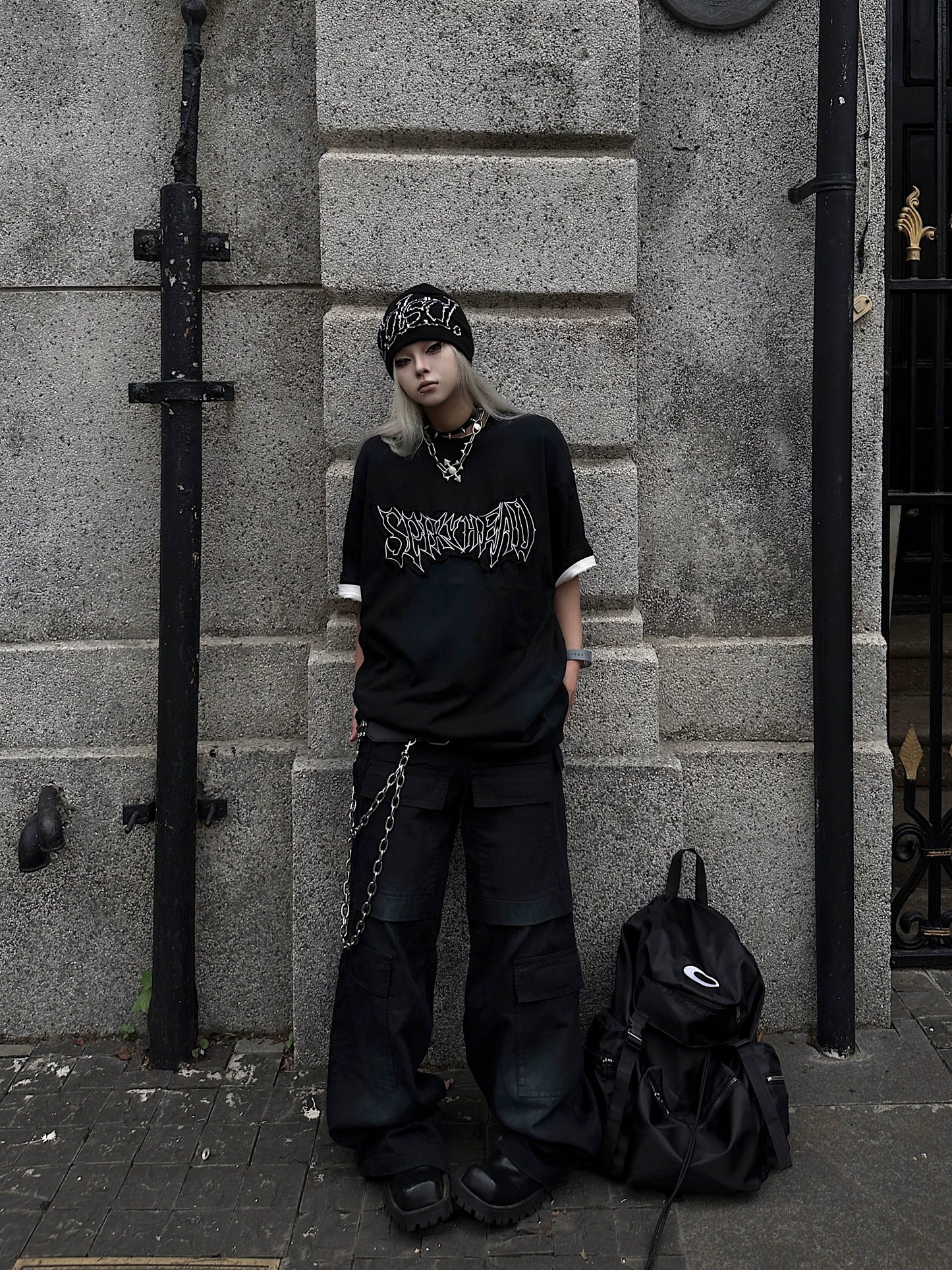 Graphic Letter Print Washed Short Sleeve T-Shirt WN18134