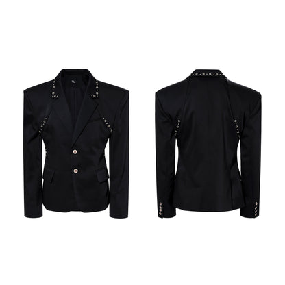 Deconstructed Waist-Cinched Tailored Jacket & Trousers Setup WN23274