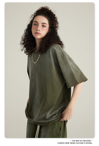 Washed Oversize Short-sleeve T-shirt WN6443