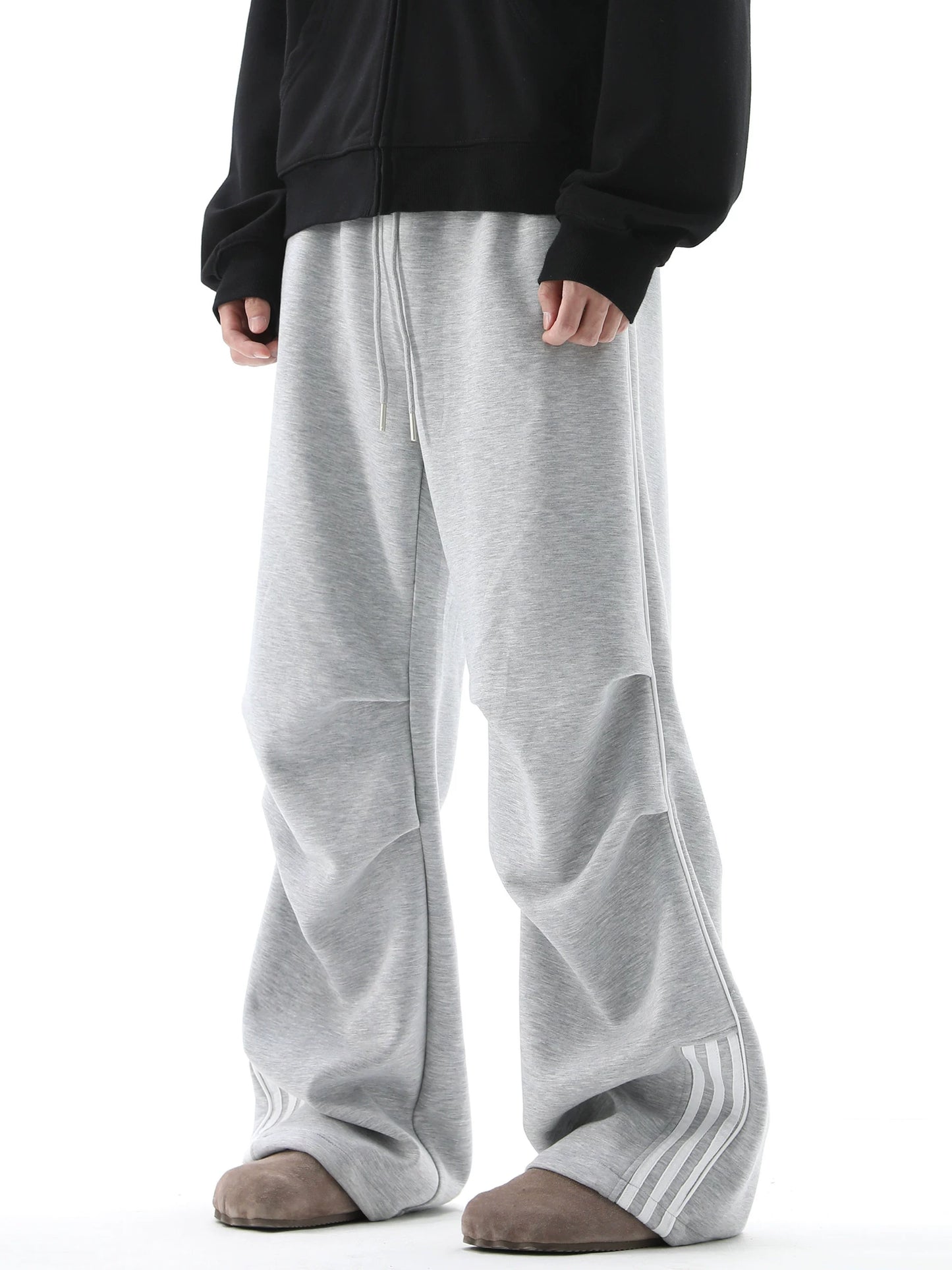 Wrinkled Drape Wide-Leg Sweatpants WN10286