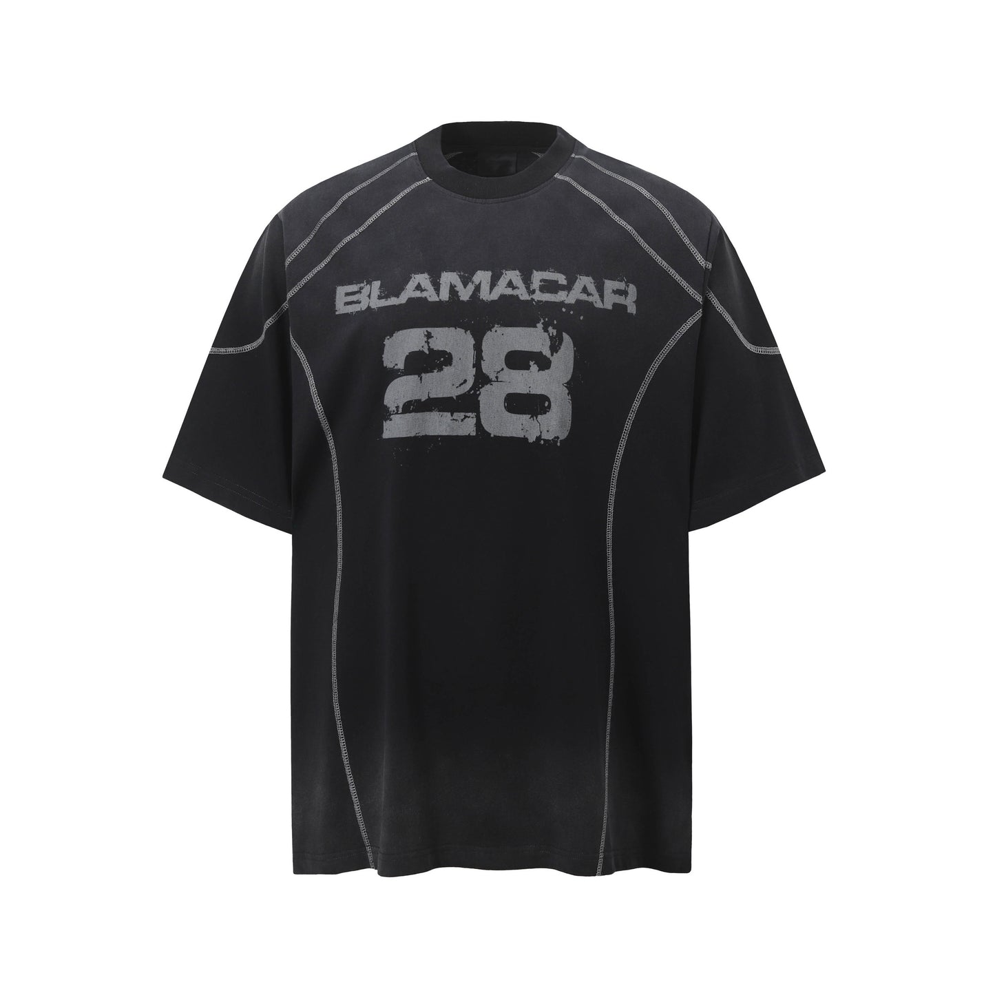 Washed Number Print Oversize Short Sleeve T-Shirt WN24485