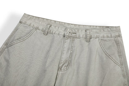 Multi-Pocket Deconstruction Curved Wide Leg Denim Jeans WN25858