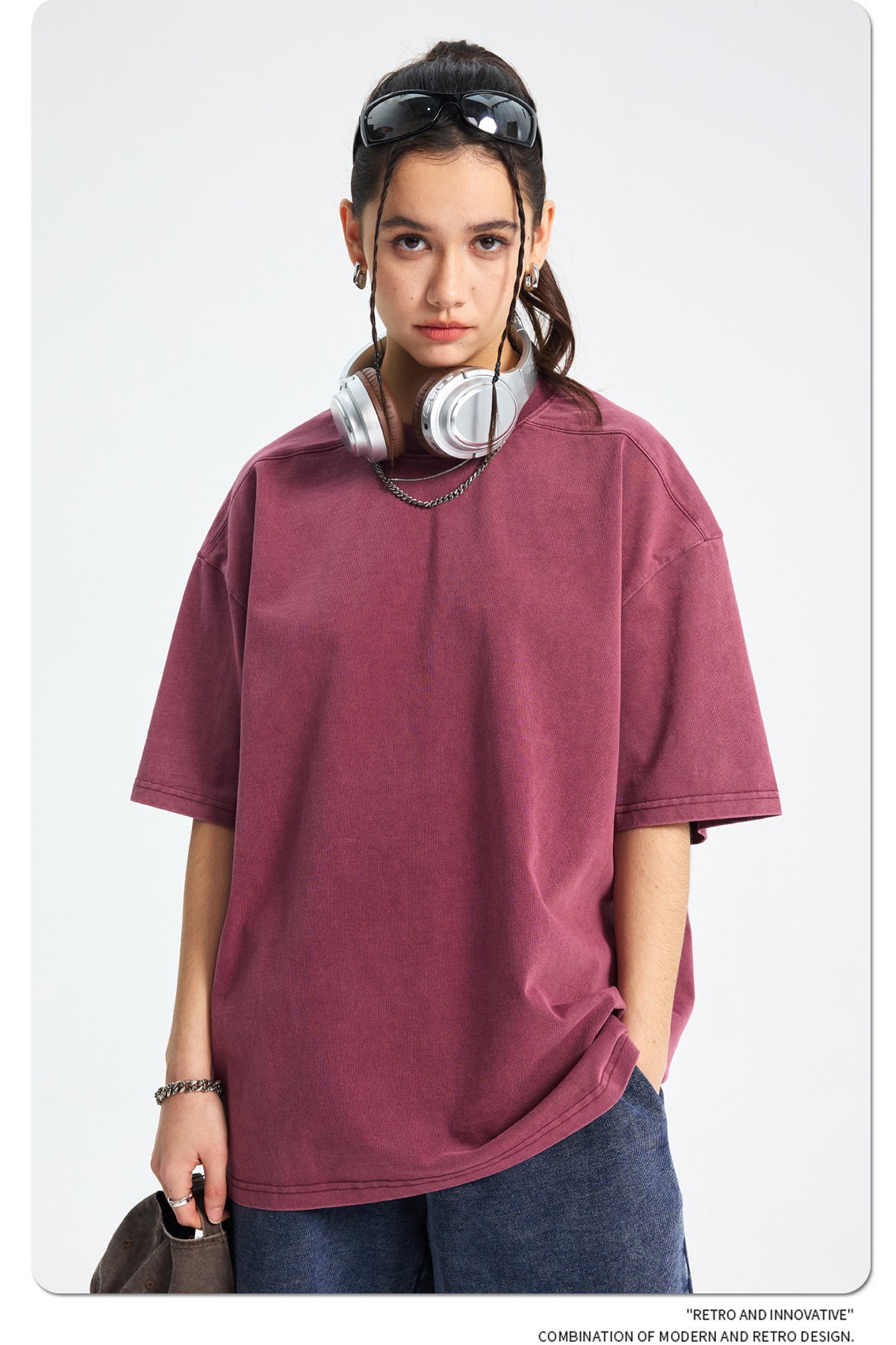 Washed Plain Oversize Short Sleeve T-Shirt WN16261