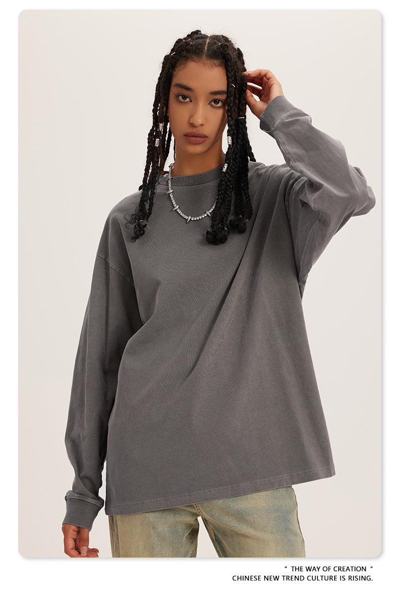 Oversize Washed Long Sleeve T-Shirt WN6052