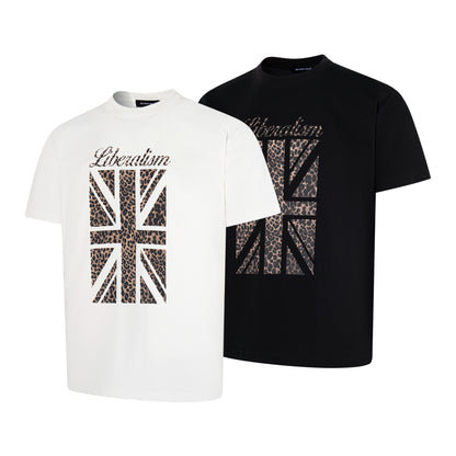 Leopard Print Flag Short Sleeve T-Shirt WN25620