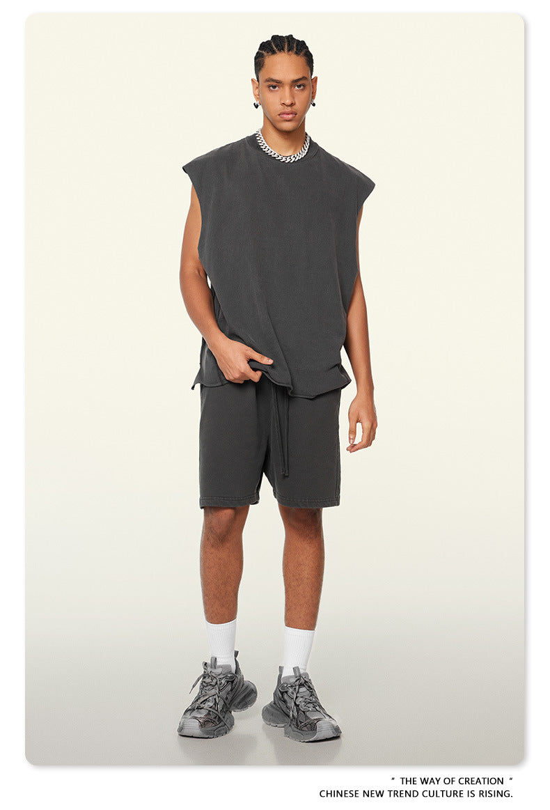 Washed Oversize Sleeveless T-Shirt WN6069