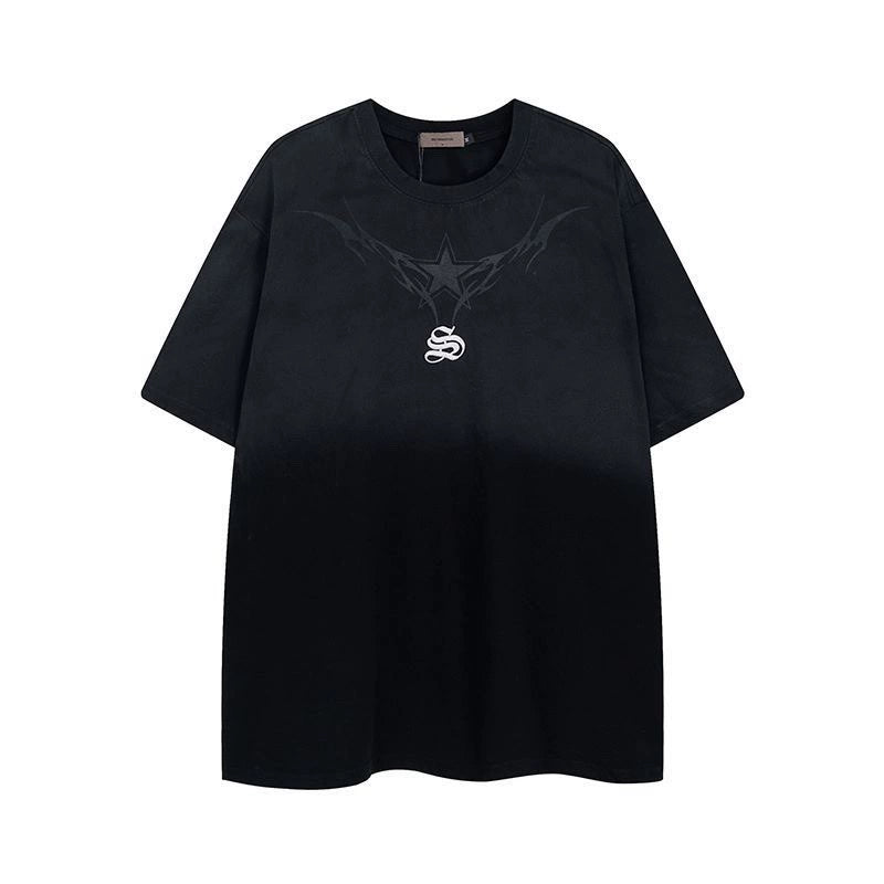 Wash Gradient Oversize Short Sleeve T-Shirt WN5288