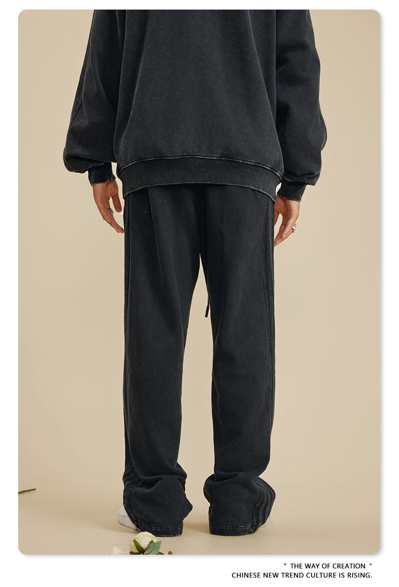 Washed Heavyweight Straight Leg Sweatpants WN6019