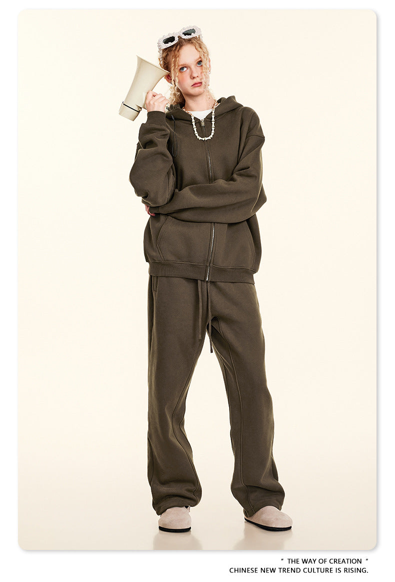 Oversize Zipper Hoodie & Pants Setup WN9959-K