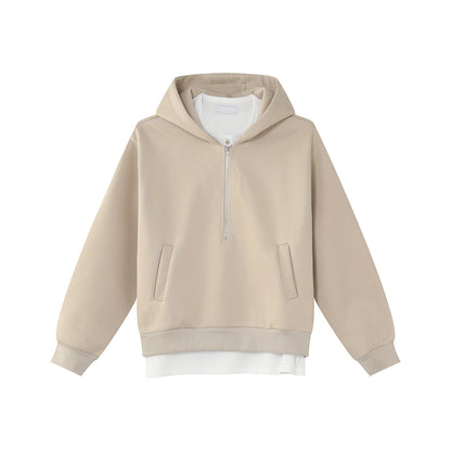 Layered Zipper Hoodie & Wide Leg Cargo Sweatpants Setup WN24933