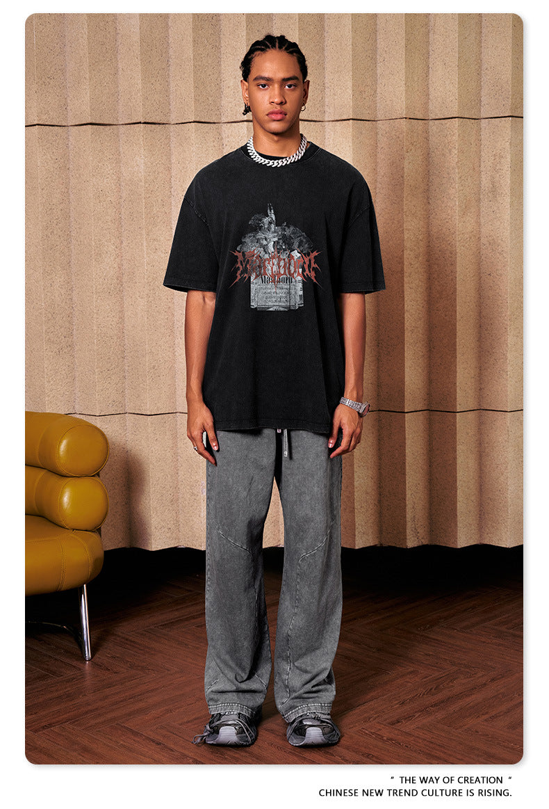 Cotton Heavy Weight Print Short Sleeve T-Shirts WN7827