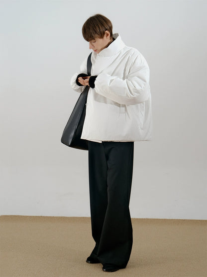 Button High-Neck Puffer Jacket WN21544