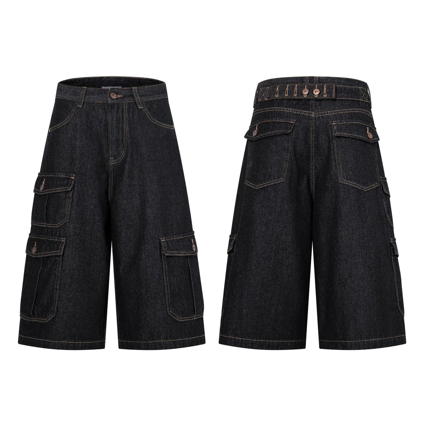 Wide Cargo Denim Half Jeans WN25807
