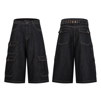 Wide Cargo Denim Half Jeans WN25807