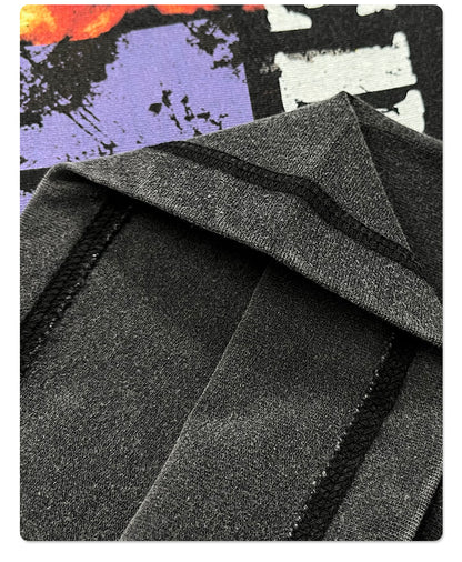 Washed Graphic Print Oversize Short Sleeve T-Shirt WN16254