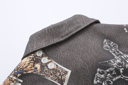 Cross Design Oversize Zipper Jacket WN14068