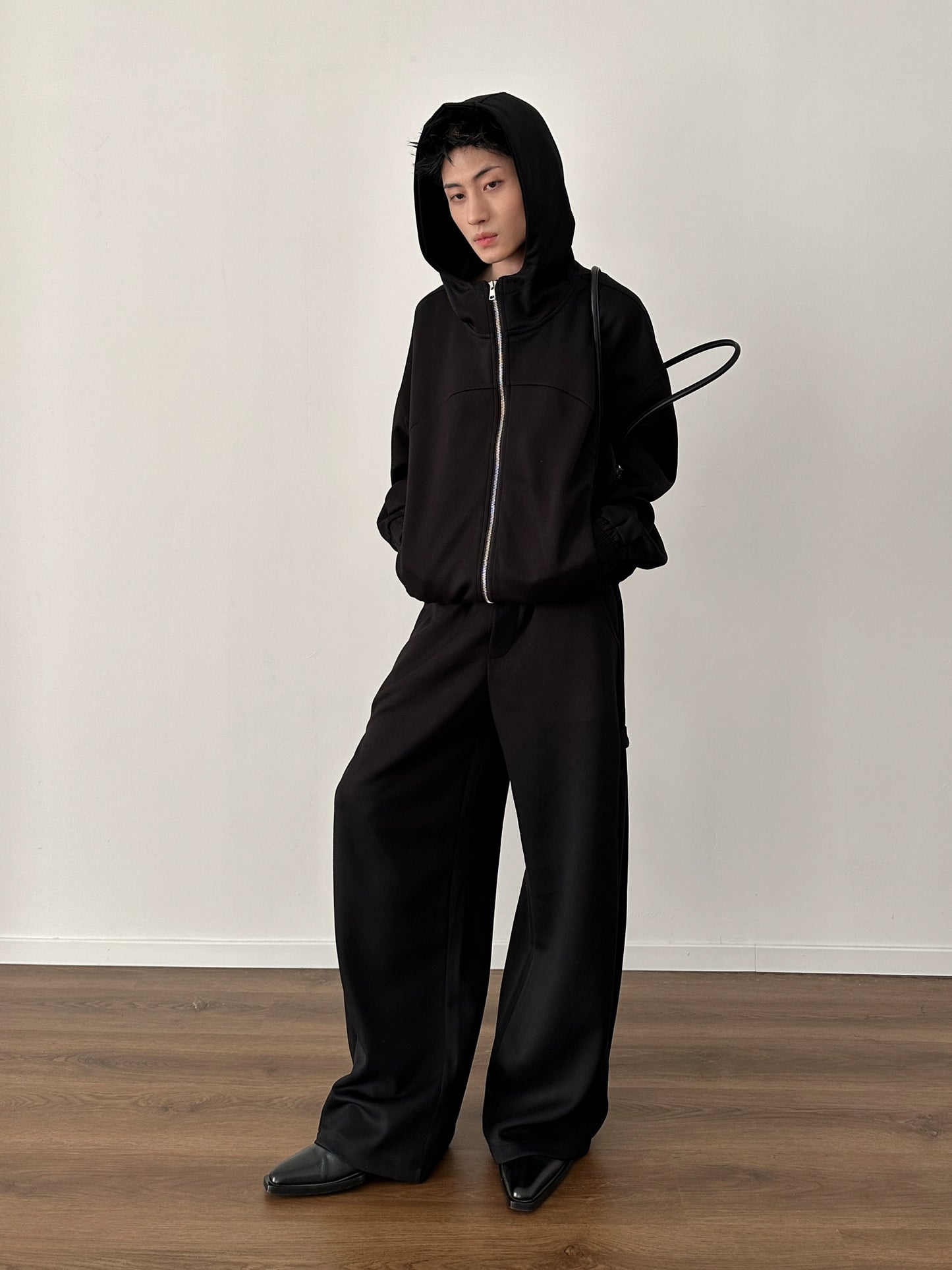 Strap Design Wide Leg Sweatpants WN8867