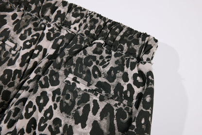 Leopard Print Wide Leg Cargo Pants WN26043