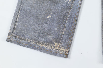 Washed Print Straight Denim Jeans WN12660