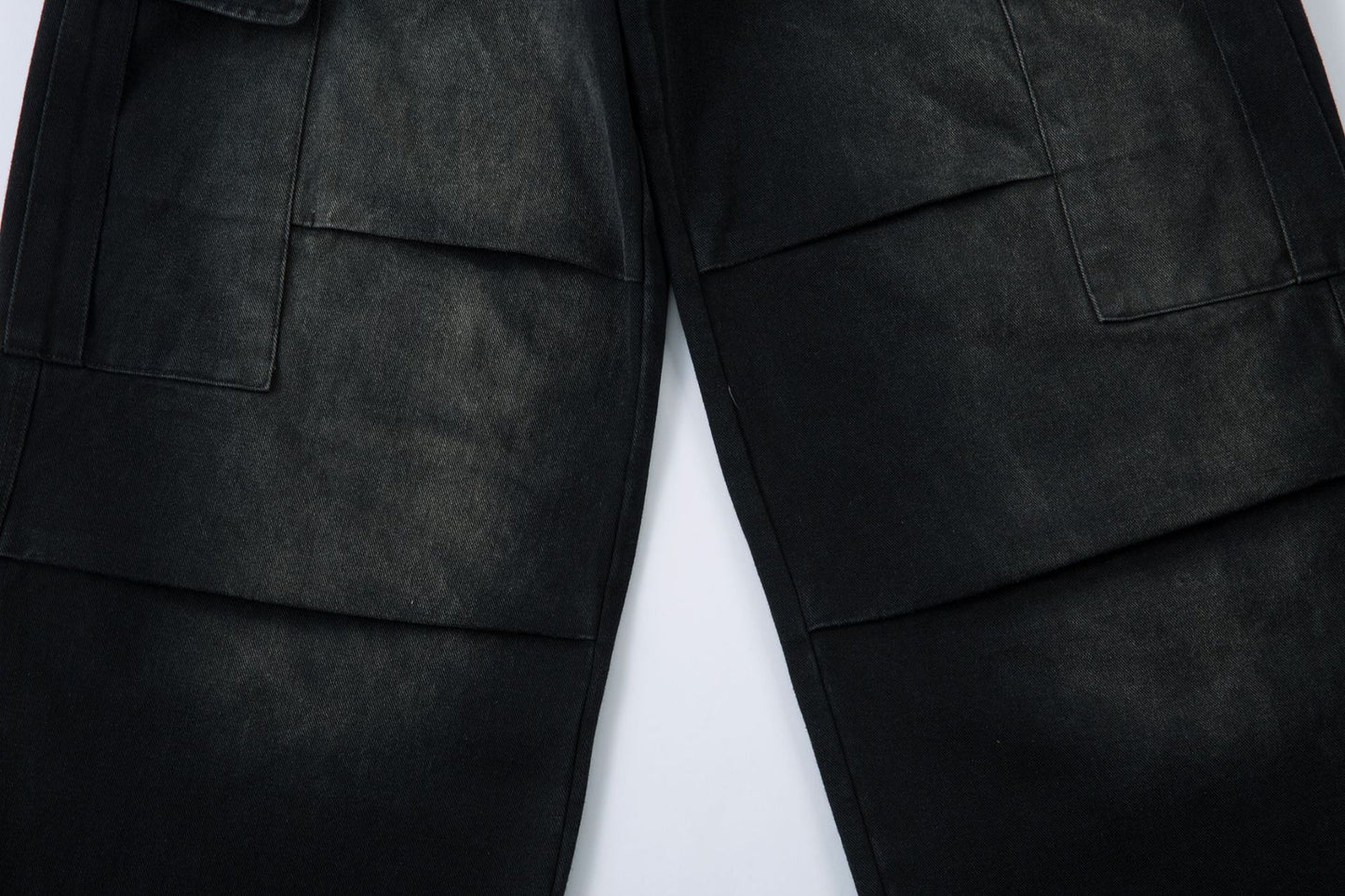 Washed Wide-Leg Cargo Denim Jeans WN12729