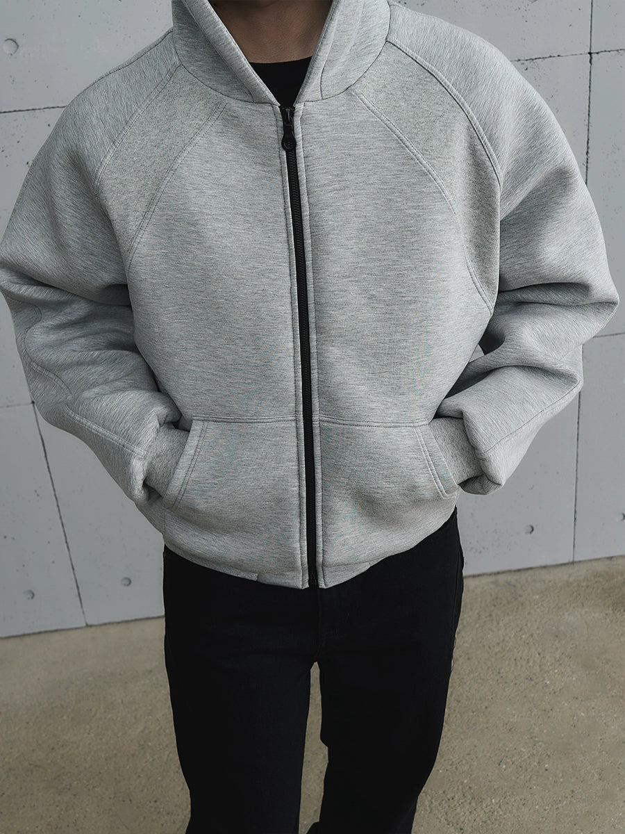 Wrinkle-Resistant Air Layer Ribbed Zipper Hoodie WN17692