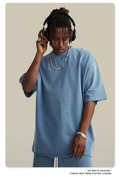 Water Washed Heavyweight Oversize Short Sleeve T-Shirt WN6077