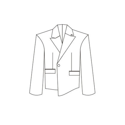 Irregular Deconstruction Shoulder-Pad Oversize Tailored Jacket WN21292