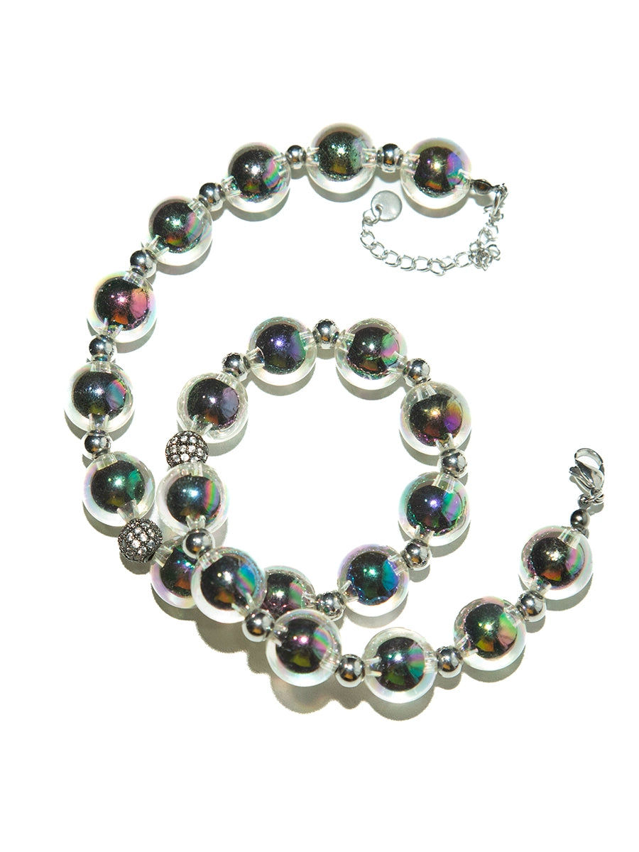 Holographic Pearl Bead Necklace WN21130