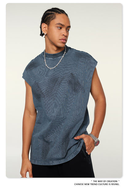 Washed Damage Oversize Tank Top T-shirt WN6440