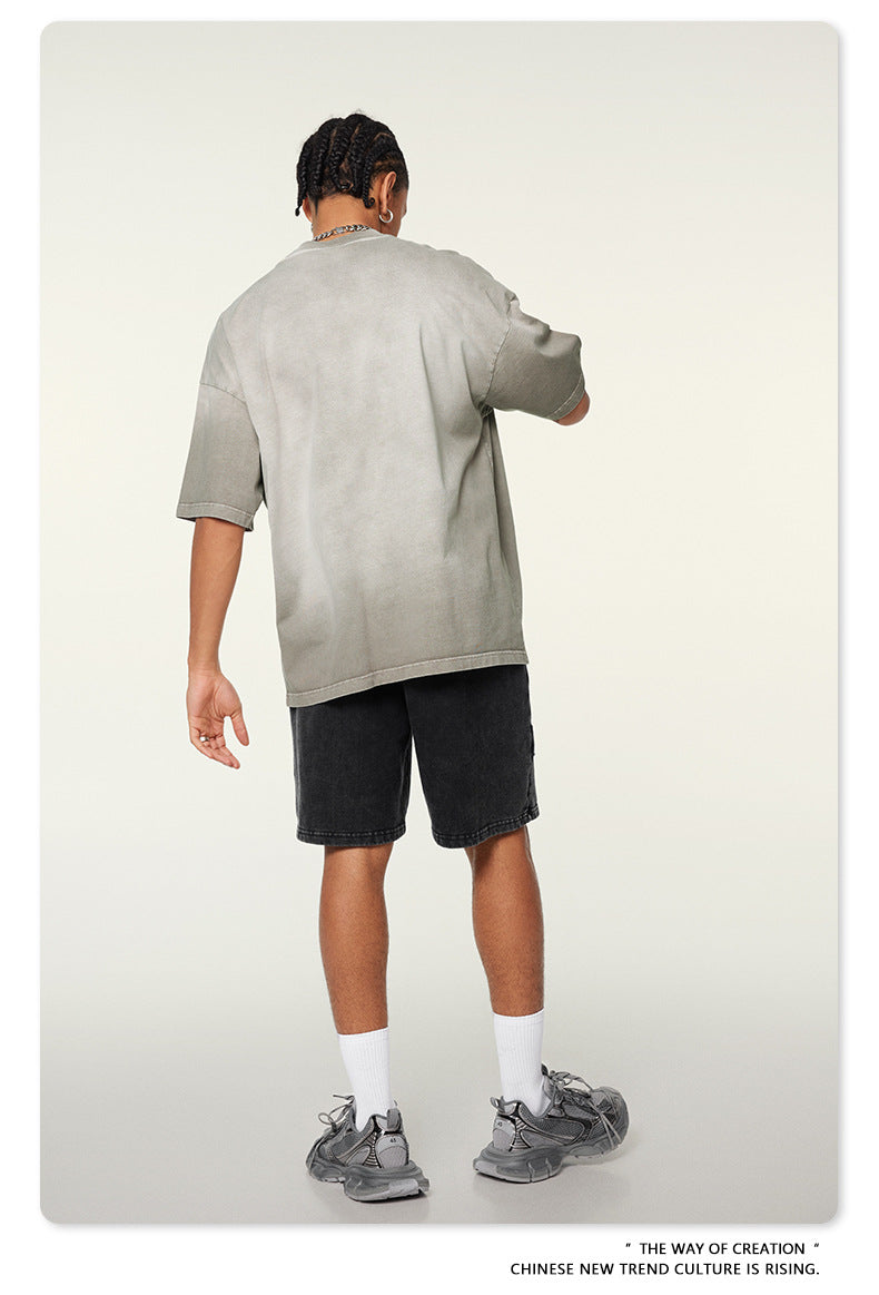 Washed Oversize Short-sleeve T-shirt WN6453