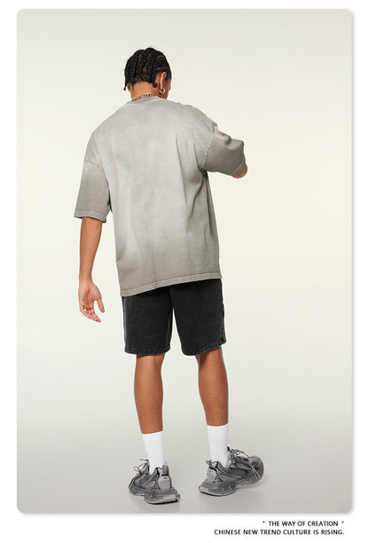 Washed Oversize Short-sleeve T-shirt WN6453