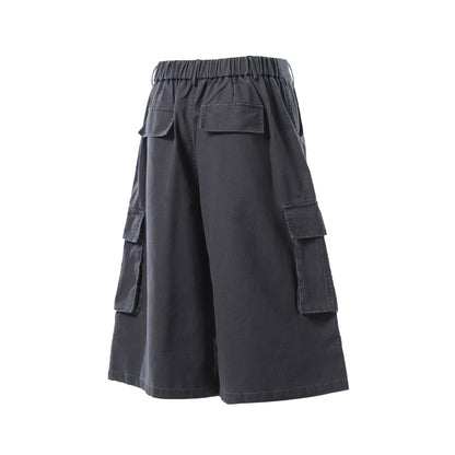 Washed Multi Pocket Cargo Half Pants WN25734
