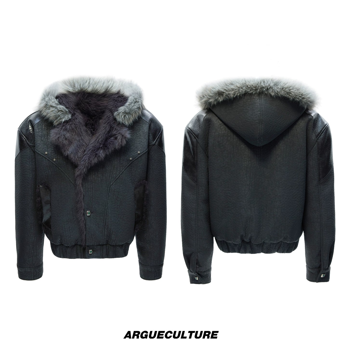 Hooded Fake Fur Collar Heavyweight Puffer Jacket WN22622