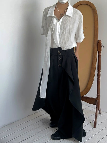 Irregular Cut Wide Leg Trousers WN19995