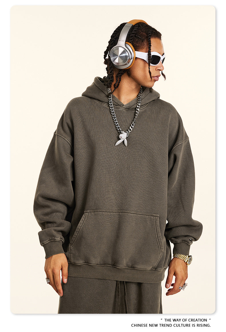 Washed Fleece Lining Oversize Hoodie WN9961