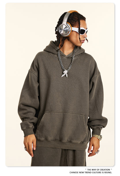 Washed Fleece Lining Oversize Hoodie WN9961