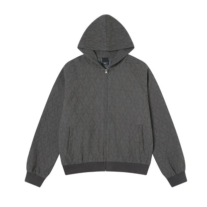 Textured Zipper Hoodie WN21434