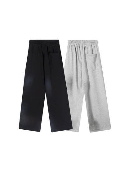 Spray Paint Gradient Embroidery Wide Leg Sweatpants WN28007