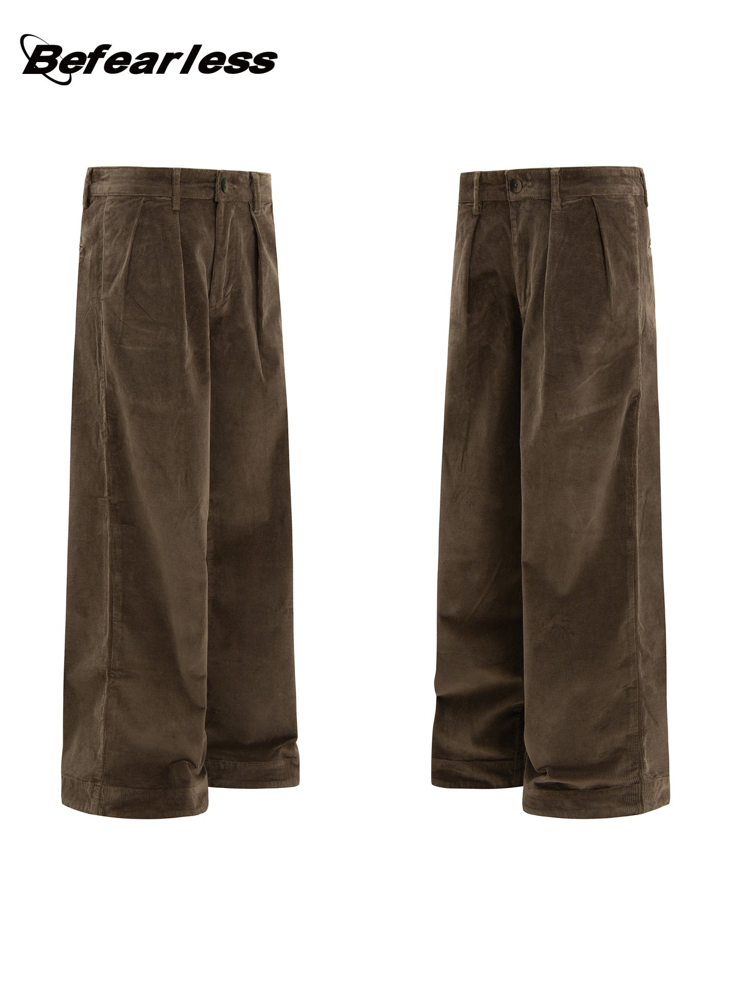 Washed Corduroy Pleats Wide Leg Pants WN26254