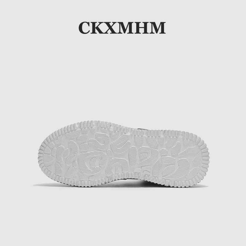 Leather Waterproof Korean Style High-Top Sneakers WN23395