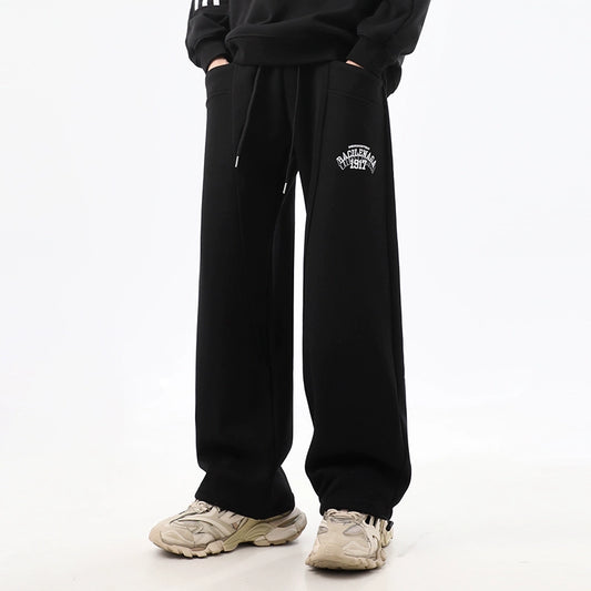 Embroidery Wide-Leg Straight Sweatpants WN10495