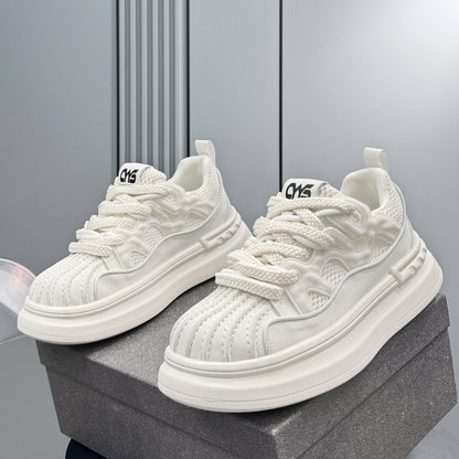 Platform Shell Toe Mesh Lace-Up Sneakers WN24832