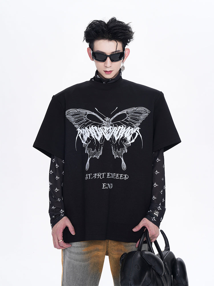 Butterfly Print Short Sleeve T-shirt WN6915